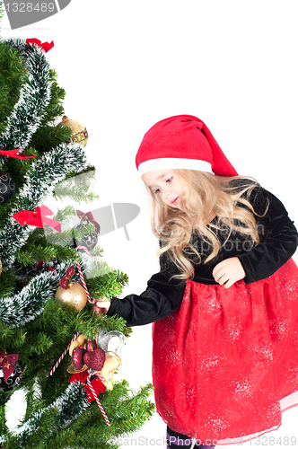 Image of Baby girl dressed up for Christams