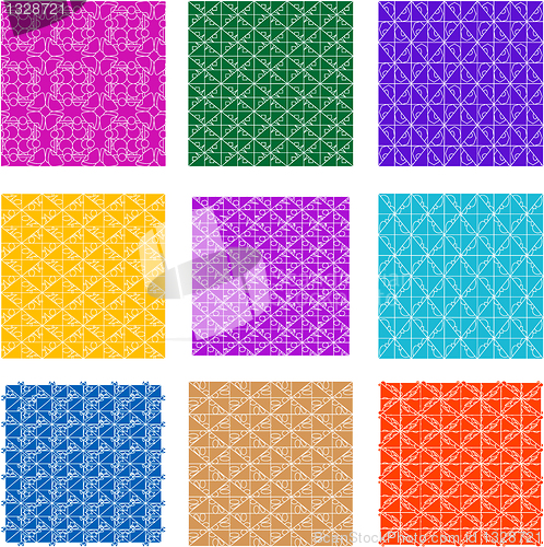 Image of Seamless background flowers, floral pattern colored set