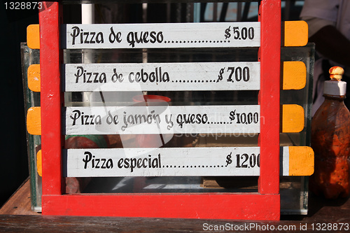 Image of Pizza menu