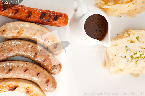 Image of selection of all main type of german wurstel saussages