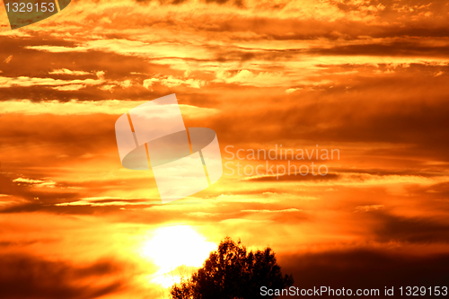 Image of dramatic sunset sky