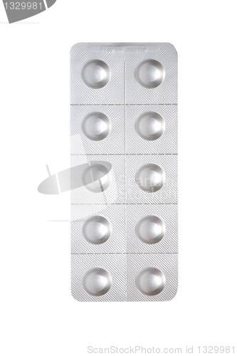 Image of Pills in blister isolated on white