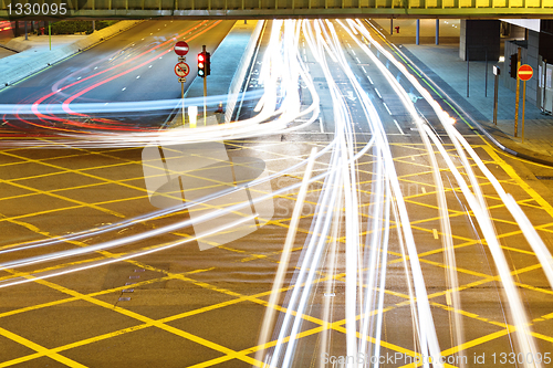 Image of highway light trails