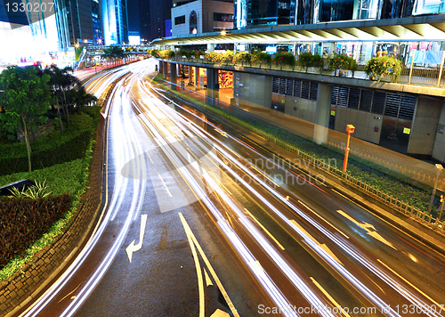 Image of traffic in city at night