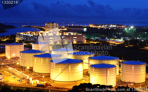 Image of fuel tank at night