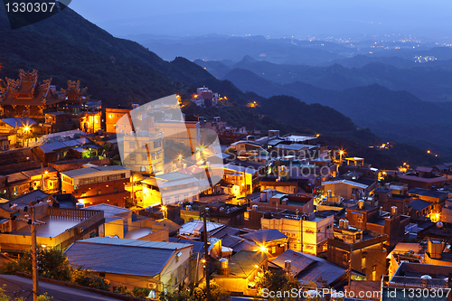 Image of chiu fen village at night, in Taiwan