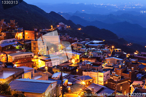 Image of jiu fen village at night, in Taiwan