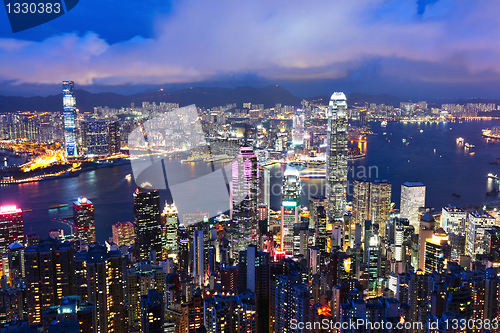 Image of hong kong city at night