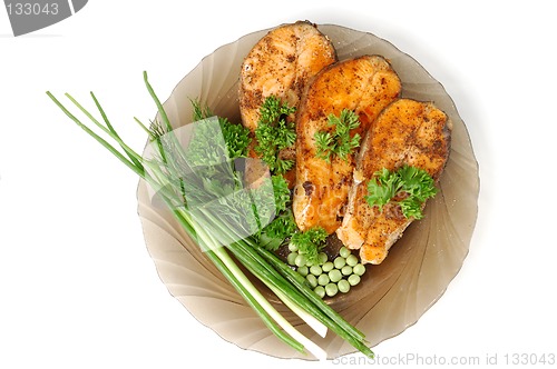 Image of Appetizing fried salmon