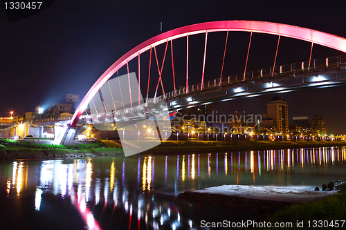 Image of bridge at night in Taipei