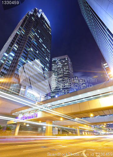 Image of traffic in city at night