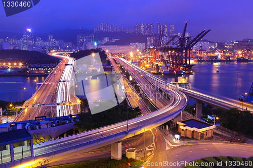 Image of Cargo Terminal and highways in Hong Kong