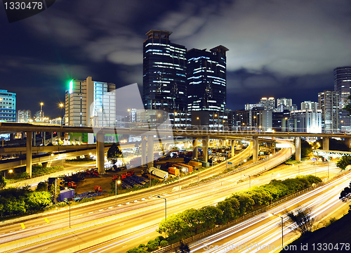 Image of traffic through downtown HongKong