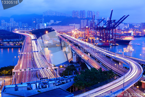 Image of Cargo Terminal and highways in Hong Kong