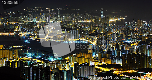 Image of Hong Kong downtown at night
