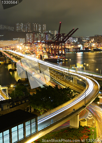 Image of cargo terminal and highway