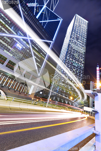 Image of night traffic in city