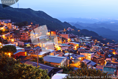 Image of chiu fen village at night, in Taiwan