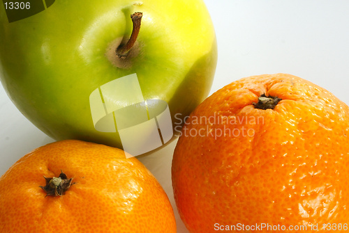 Image of apple and two oranges
