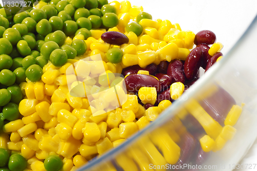 Image of Corn beans and peas.