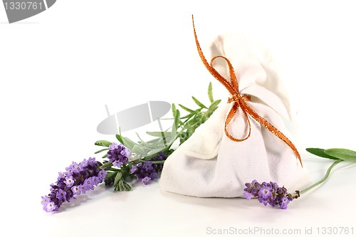 Image of Lavender flowers with bag