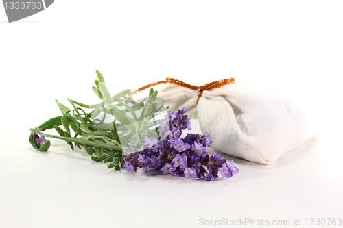Image of Lavender flowers with bag