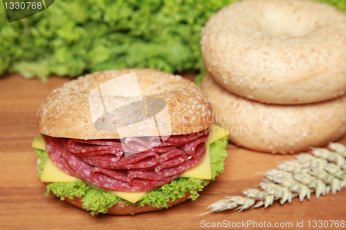 Image of Bagel with Salami