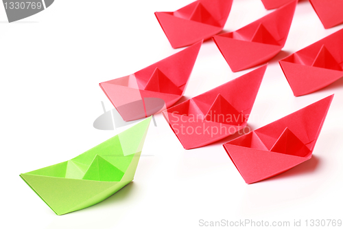 Image of Colored paper boats