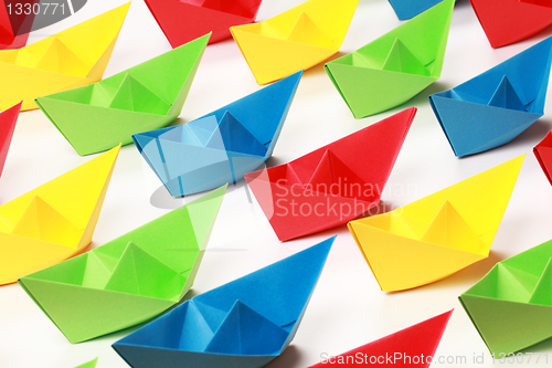 Image of Colored paper boats