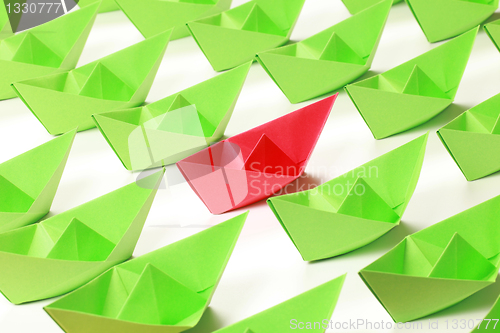 Image of Colored paper boats