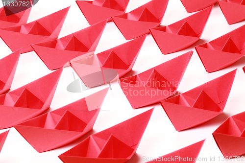 Image of Red paper boats