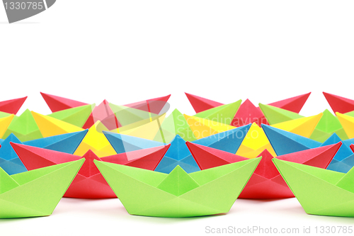 Image of Colored paper boats