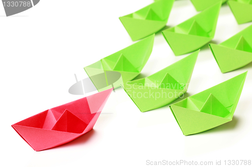 Image of Colored paper boats