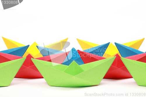 Image of Colored paper boats