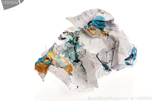 Image of Crumpled paper isolated over white 