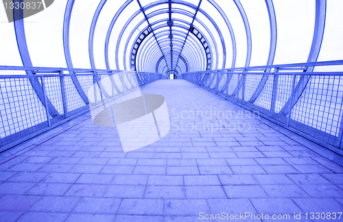 Image of futuristic blue tunnel