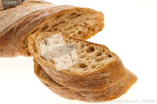 Image of Bread isolated on the white background