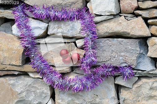 Image of Christmas Decorations on Masonry Construction