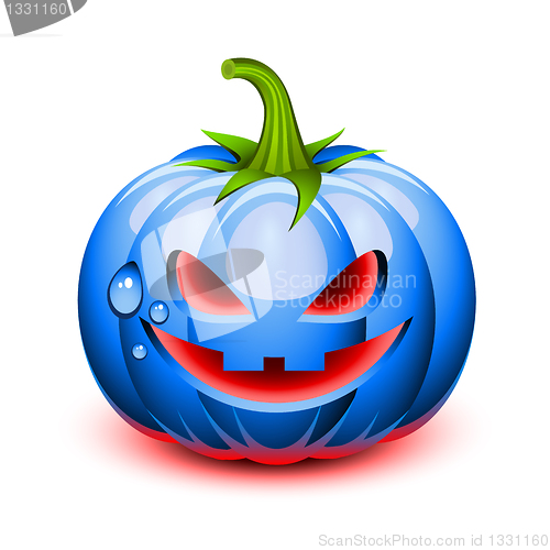 Image of Halloween blue pumpkin face