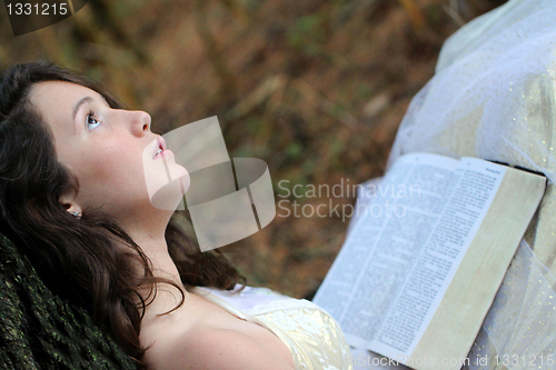 Image of young girl bible