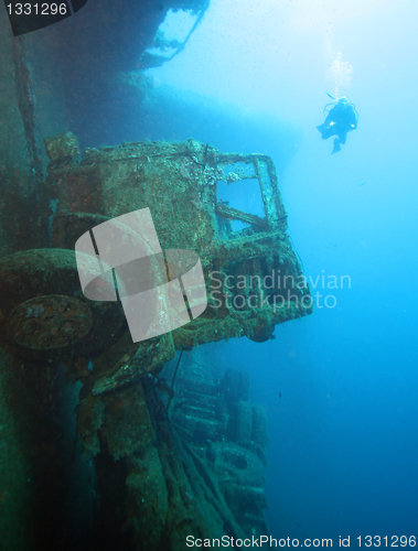 Image of Diver at the Zenobia wreck