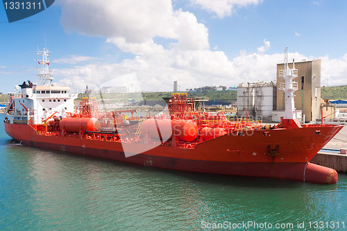 Image of Chemical tanker moored in port