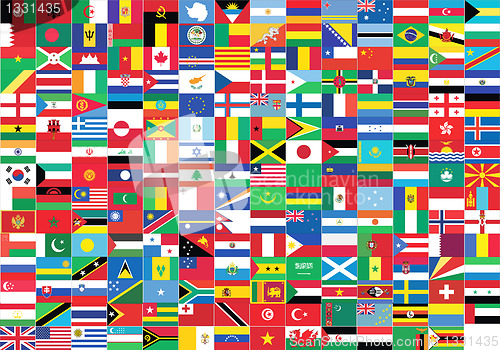 Image of world flags giving a message of union