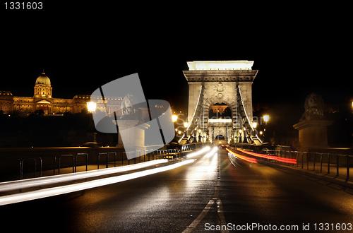 Image of chain bridge in Budapest, Hungary