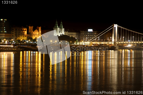 Image of night view of panorama Budapest, Hungary