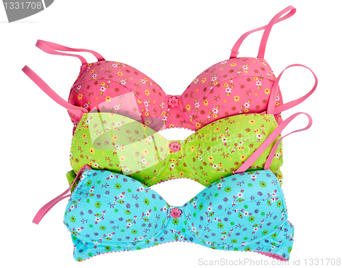 Image of three color cotton bra