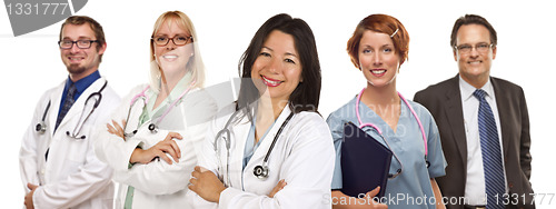 Image of Group of Doctors or Nurses on a White Background