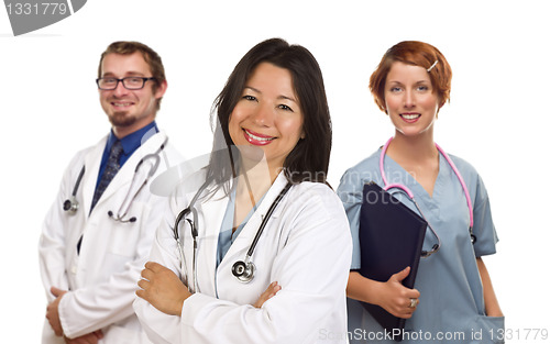 Image of Group of Doctors or Nurses on a White Background