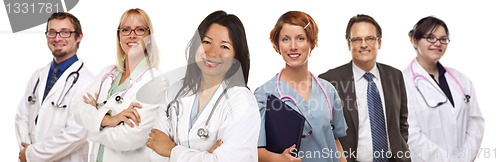 Image of Group of Doctors or Nurses on a White Background