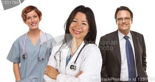 Image of Group of Doctors or Nurses on a White Background